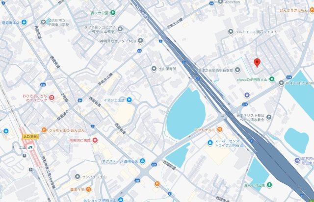 明石市魚住町清水　中古戸建の地図