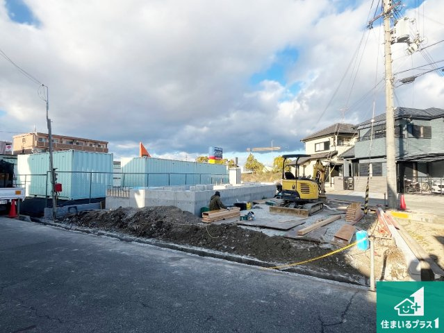 加古川市別府町新野辺北町 第10期 新築一戸建ての外観|周辺は落ち着いた街並みの住宅地！子育てがしやすい住環境です！まだ未完成ですが、現地でしかわからない事もございます。是非一度ご覧ください。