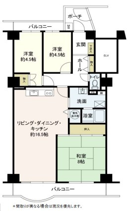 シティハイツ森小路1号棟の間取り