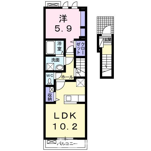 エルハーベン塩屋　Ｂの間取り