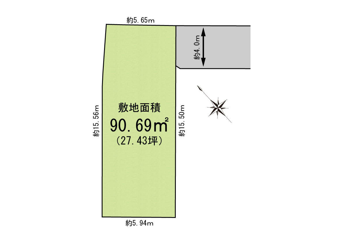 和泉市伯太町1丁目　建築条件なし土地の土地図