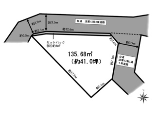 【土地図】 | 藤沢市辻堂３丁目-売地１区画／建築条件無辻堂駅平坦１１分-53-8 | 辻堂駅から平坦にて１１分