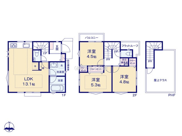 《仲介手数料無料》練馬区東大泉７丁目11-11新築一戸建てRESORT HOUSEの間取り