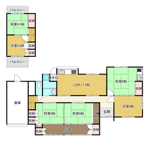 八幡２丁目　中古住宅の間取り
