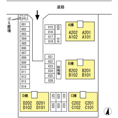 【区画図】 | ウエストヴィレッジ B棟