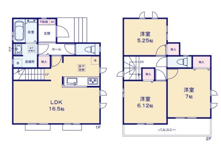 ハートフルタウン南舞岡４丁目の間取り|南向きの明るい３LDKです。リビングイン階段も魅力的です。