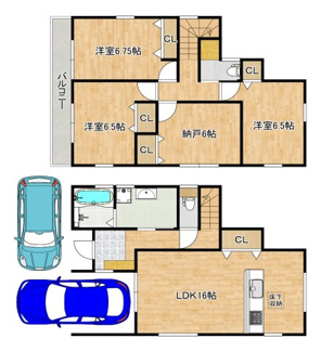 【間取り】 | 草尾　新築分譲住宅　全３区画 | 【令和８年４月完成予定！全３区画】土地約３０．９２坪～約４２．３３坪のゆとりある敷地です！綺麗なお住まいでのびのび新生活始めませんか♪