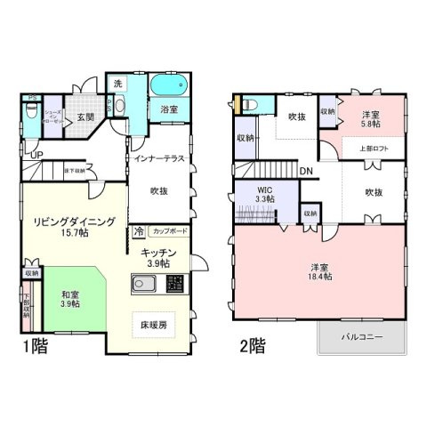 東松山市松葉町2丁目　中古戸建の間取り