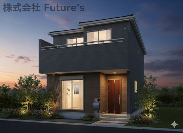 三郷市早稲田5丁目　新築戸建　全2棟　2号棟の外観パース|完成予想図にCGによる画像処理を行っています。実際とは多少異なる場合がございます。