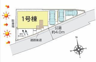 茅ヶ崎市東海岸北4丁目　新築戸建の区画図|区画図です。