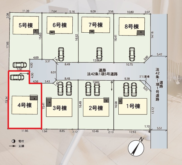 Cradlegarden　 常陸大宮市姥賀町　第3　4の区画図|並列駐車可能なカースペース確保。気になる他の物件と合わせての現地ご案内も可能です。HPから、またお電話でも、お気軽にお問い合わせください。

