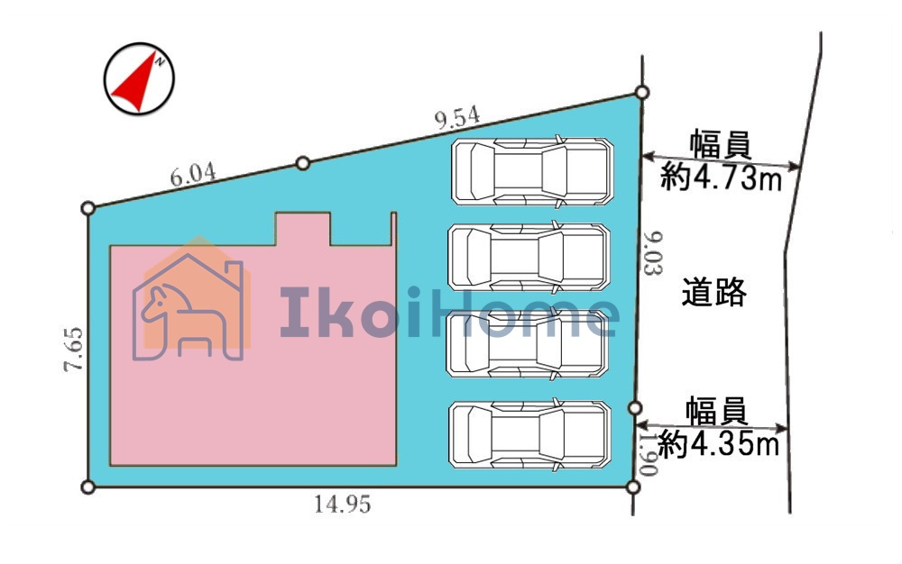 神戸市西区玉津町新方　新築戸建の駐車場|【ホームページに現地動画掲載中】●年中無休：当日予約可●間口広く、駐車スペース4台可能！