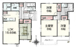 秦野市入船町　新築戸建　全3区画3号棟の間取り