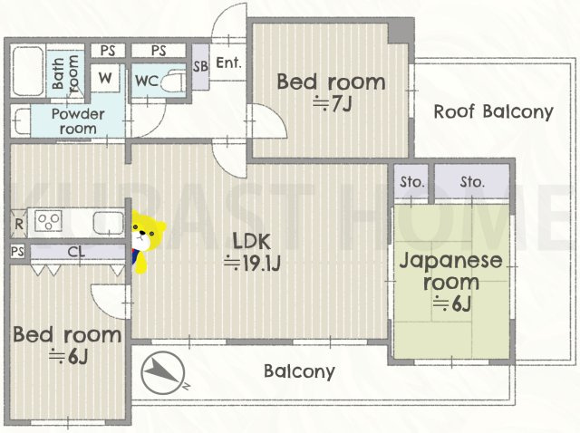 エル・パティオ桂南　7階の間取り