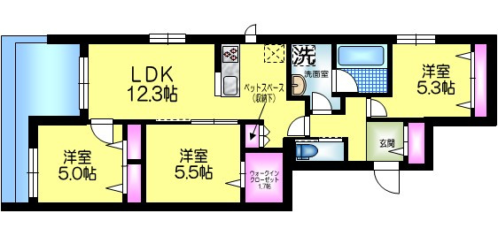 南葛西テラスの間取り|★ペットスペースあり★