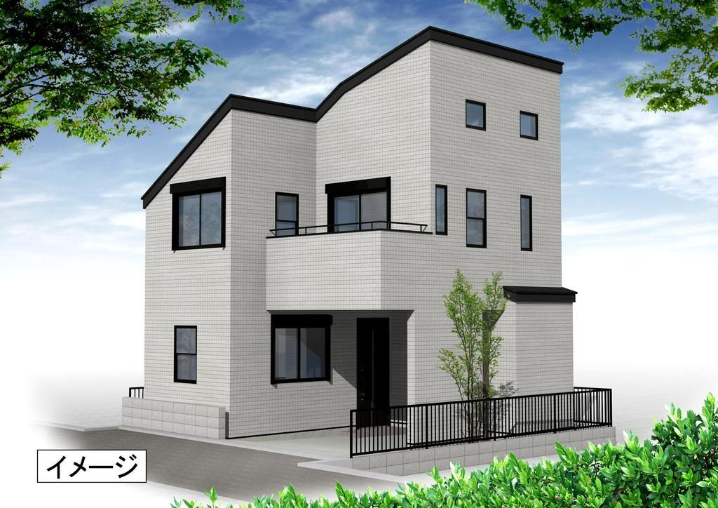 横浜市旭区東希望が丘　新築戸建ての外観パース