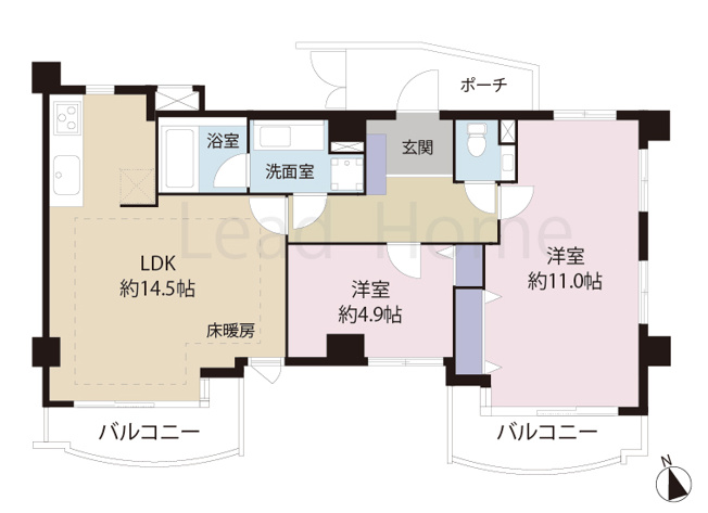 【間取り】 | パルロイヤルアレフ赤坂
