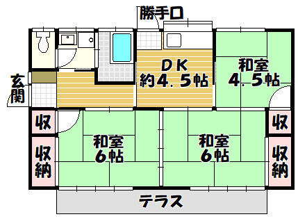 安川貸家の間取り