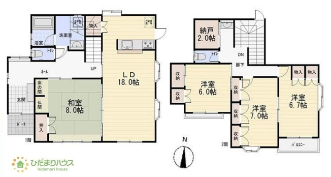 【間取り】 | つくばみらい市絹の台６丁目　中古戸建 | 大人も子供もほっと一息つける和室です(#^^#)
