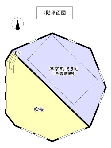 伯耆町小林　中古別荘（アイノピア別荘）の間取り|2階