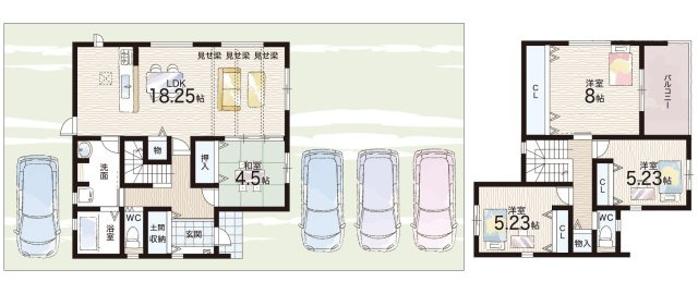 大和高田市西坊城　新築一戸建ての間取り|3号地