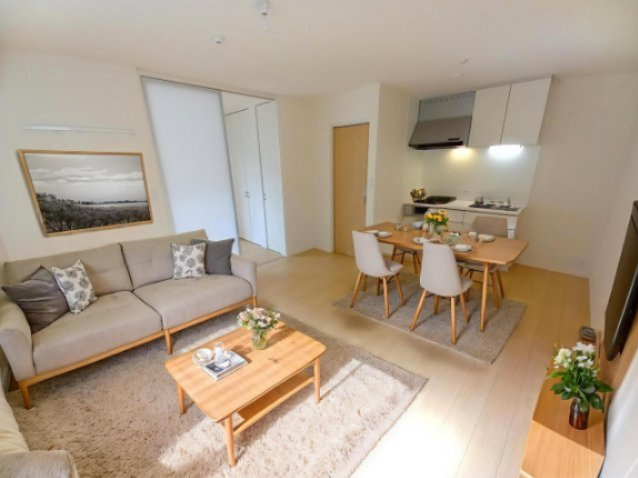 ホワイト　スクエアの居間・リビング|CG家具のため実際は家具が付きません