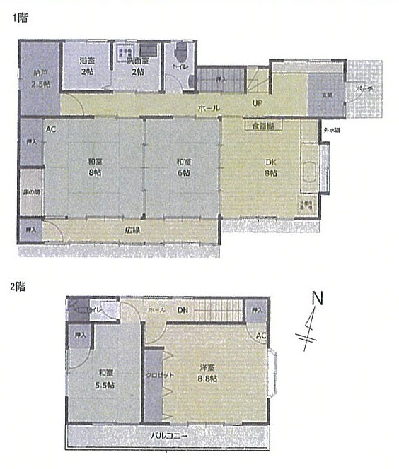 小田原市城山1丁目　中古戸建の間取り