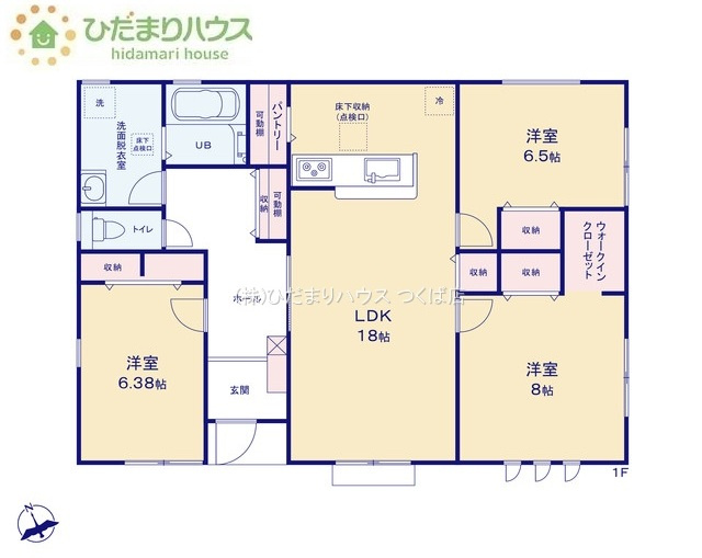【間取り】 | 第2つくば市自由ケ丘　新築戸建 | 全居室6帖以上！ゆとりのある3LDK☆