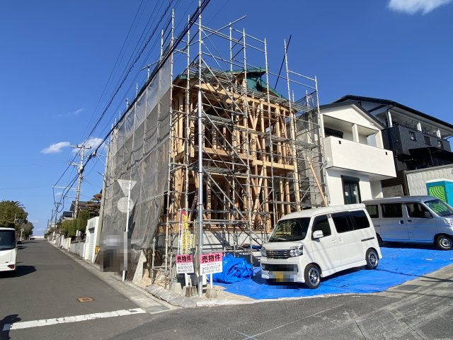 明和2丁目　Spacio　B棟の外観|基礎工事が完了しました。まもなく上棟です。