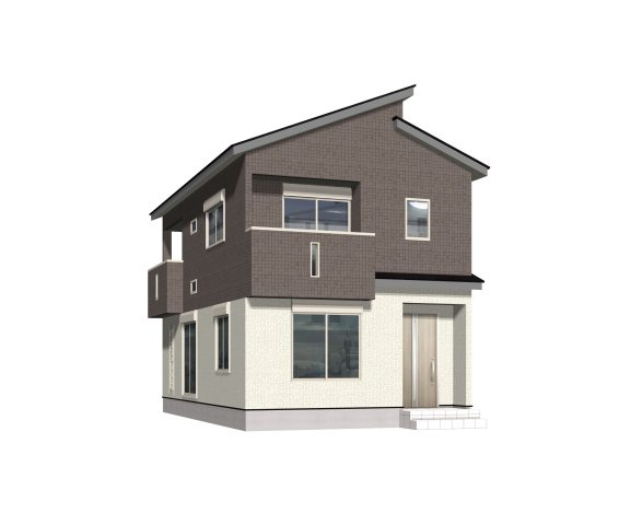 明和2丁目　Spacio　B棟の完成予想図|外観パース。ツートンの落ち着いたカラーがおしゃれです。