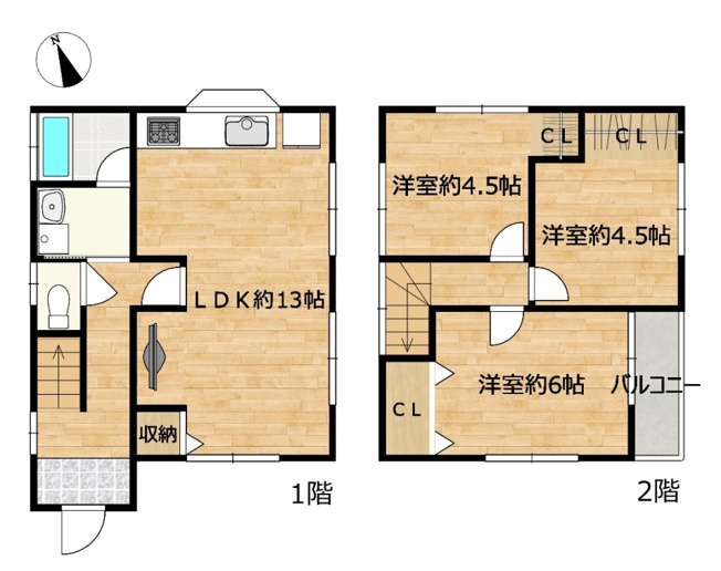 【間取り】 | 富士市吉原4丁目　中古戸建て　全1棟