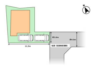 【区画図】 | 富士市吉原4丁目　中古戸建て　全1棟