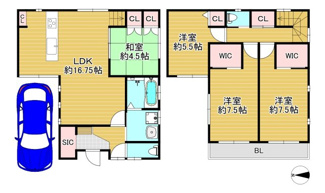 【間取り】 | 大東市緑が丘1丁目戸建（令和3年築）