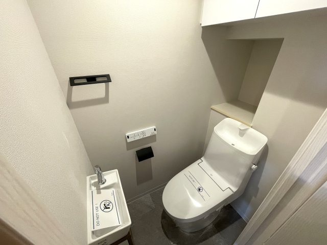 高円寺でワンにゃんライフ♪【リノベマンション／デュオ・スカーラ高円寺】のトイレ|シンプルで使いやすいトイレです