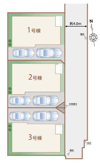 【区画図】 | 東大阪市大蓮東2丁目　【3号棟/全3棟】 | 設計＆建設住宅性能評価付き☆住宅性能等級において4分野で一番良い等級を取得物件☆【耐震等級・耐風等級・劣化対策等級・維持管理対策等級・ホルムアルデヒド発散等級】
