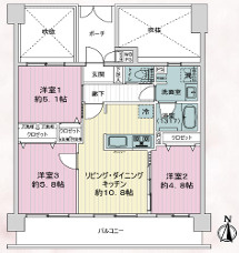 ライオンズマンションお花茶屋第5の間取り