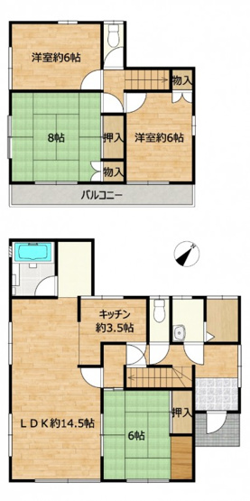 【間取り】 | 富士市三ツ沢　中古戸建て　全1棟