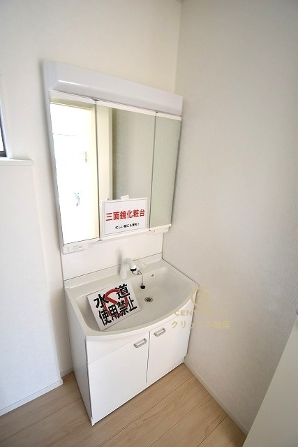 Cradlegarden　 常陸大宮市姥賀町　第3　8の独立洗面台|洗面台は洗練されたシンプルなデザインでお手入れも楽です。