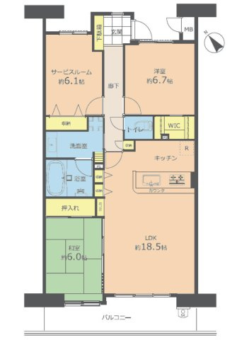 フローレンス緑井グランドアーク弐番館の間取り