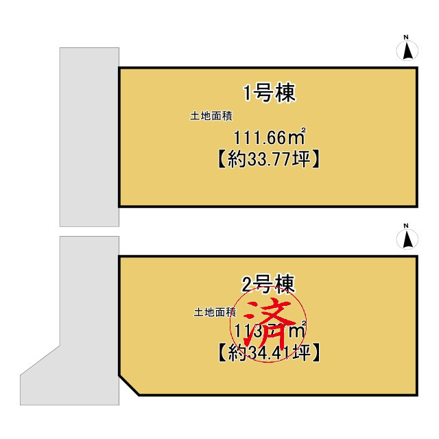 【価格改定】京都市伏見区羽束師鴨川町の区画図|全２区画の分譲地です！
