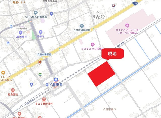 匝瑳市八日市場ロA区／太陽光発電システム付　新築一戸建の地図