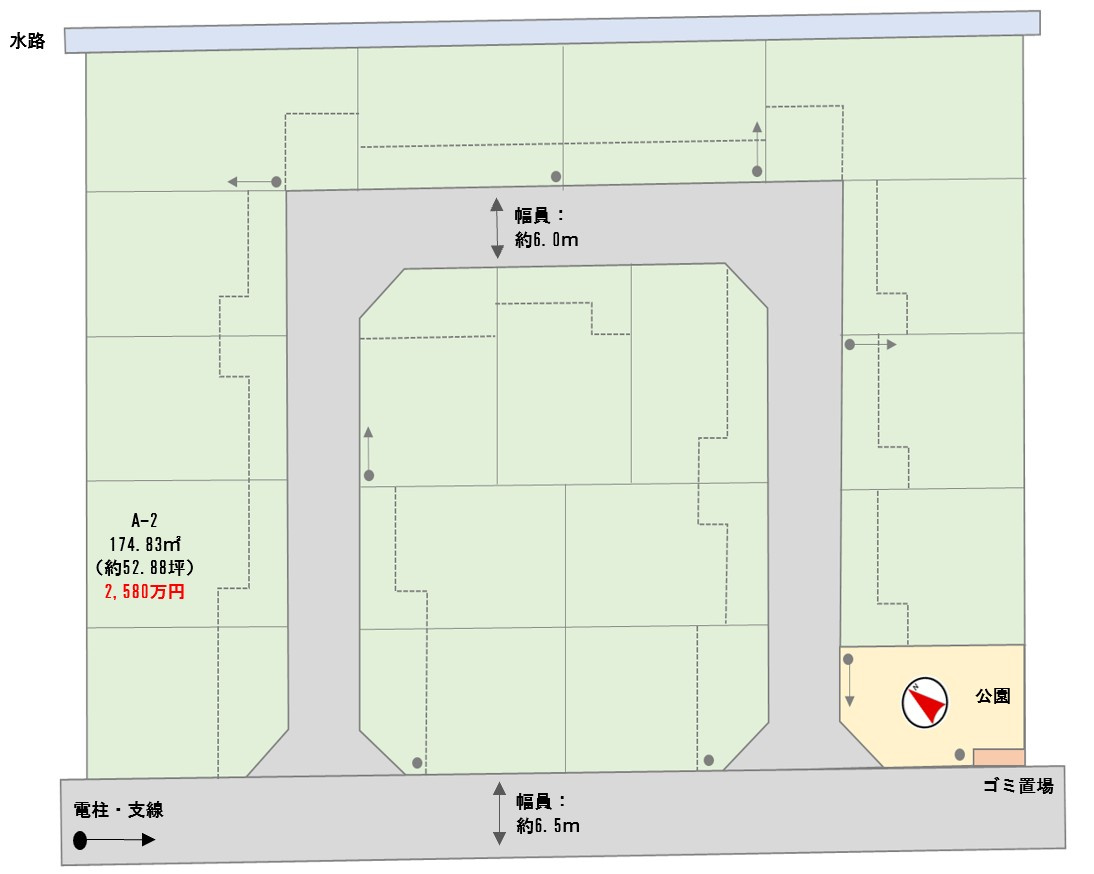 匝瑳市八日市場ロA区／太陽光発電システム付　新築一戸建の区画図