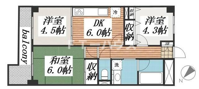 ライオンズマンション稲毛第２の間取り