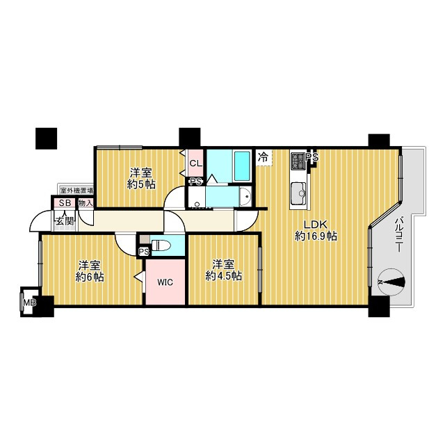 ネオステージ門真の間取り|3LDK