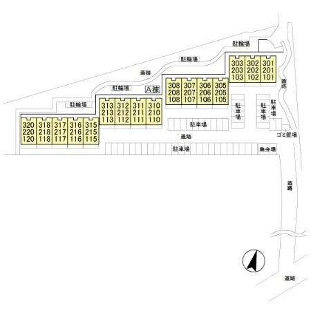 ルーチェ緑が丘Aの区画図