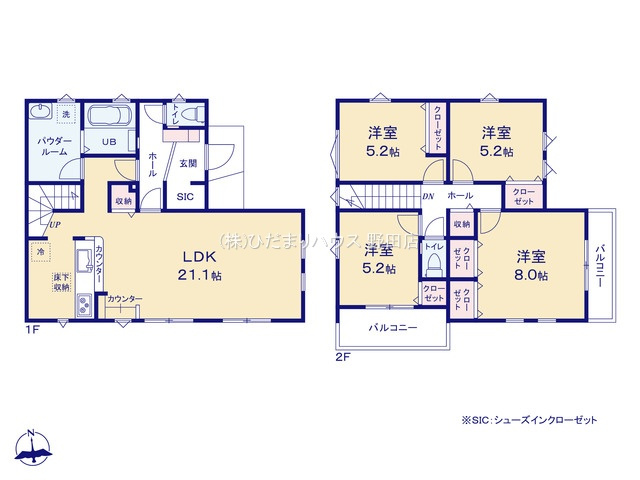 流山市富士見台1期　新築戸建　１号棟の間取り|4LDK
