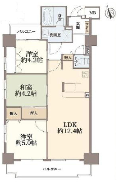 ベルデフラッツ九条の間取り