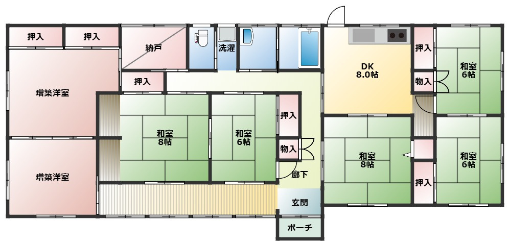 残置物お片付け済♪約180坪の広々土地+中古住宅♪の間取り