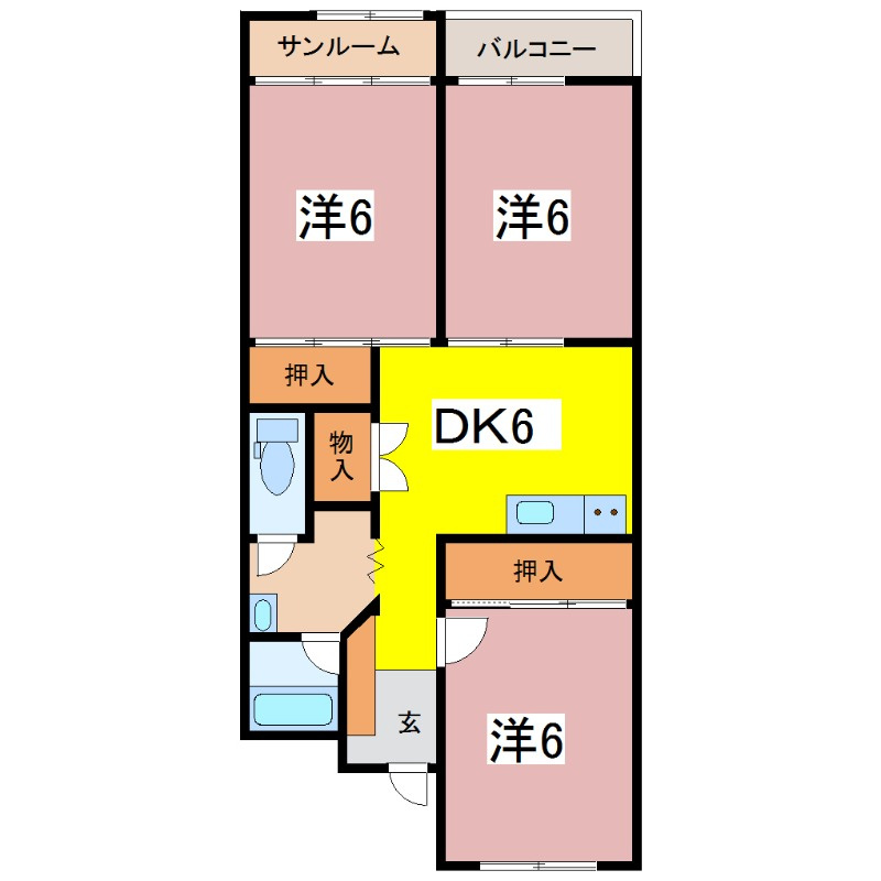 ハルール新田塚の間取り