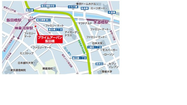 プライムアーバン飯田橋の地図
